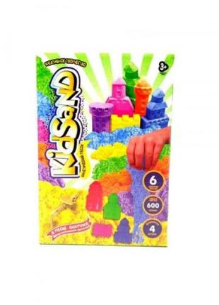 Кинетический песок "kidsand" с формочками, 600 г (рус)