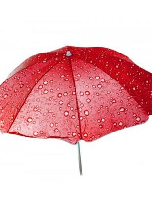 Зонт пляжный "капельки" (красный)1 фото