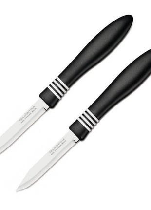 Нож tramontina cor & cor чем д/овощ 76 мм черный - 2шт (23461/203) tzp189