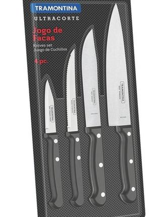 Набори ножів tramontina ultracorte набір ножів 4пр. інд.блістер (23899/061) tzp105