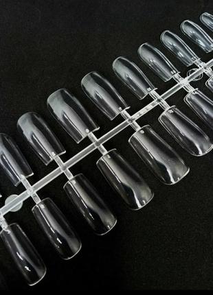 Типси гелеві для нарощення нігтів  240 штак (квадрат) прозращий