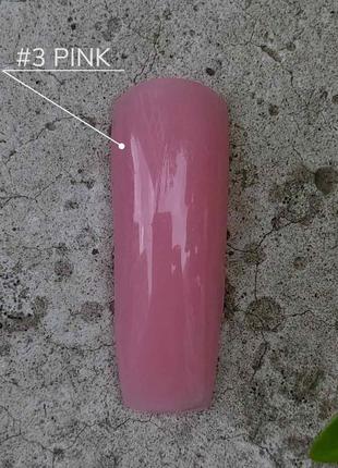 Акригель, полигель цвет розовый pink crooz polygel 03, 30 мл