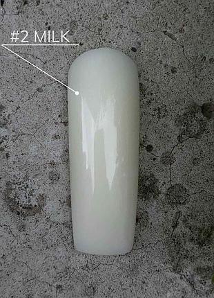 Акригель, полигель цвет молочный milk crooz polygel 02, 30 мл