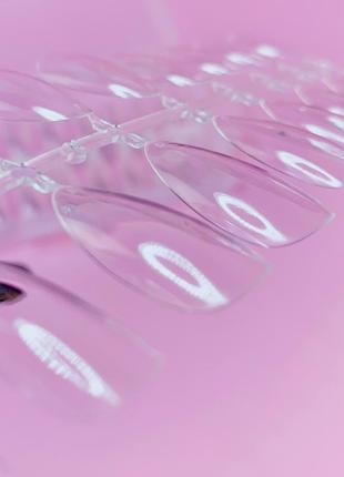 Типси гелеві для нарощення нігтів  240 штук (міндаль) прозрачний