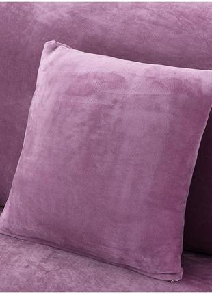 Чехол на подушку 45х45, декоративные наволочки на диванные подушки homytex микрофибра сиреневая1 фото