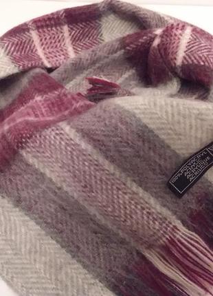 Незрівнянний шарф в клітку англія благородний бордово-сірий колір2 фото