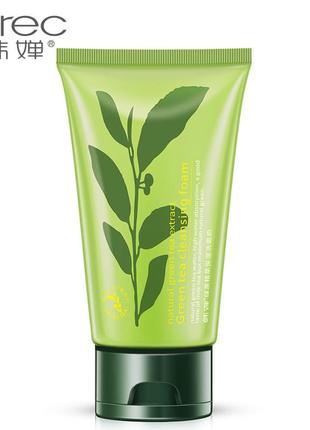 Очищающее молочко для умывания с зеленым чаем rorec greentea cleansing foam (100мл)1 фото