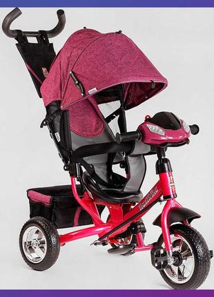 Дитячий триколісний велосипед - коляска best trike 6588 / 75-415 з батьківською ручкою червоний