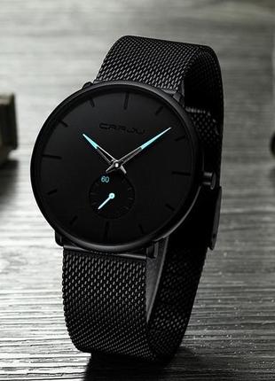 Мінімалістичний жіночий стальний чорний годинник1 фото