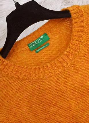 Новий.светр зі свіжих колекції з вовни бренду benetton shetland italian yarn sweater pumpkin 🎃 orang