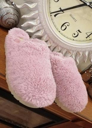 Тапочки ugg fuzz sugar slides shell pink