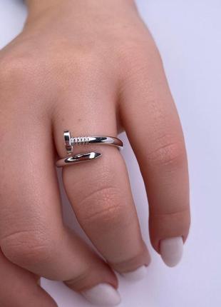 🇺🇦 кольца серебро 925° покрытие родий, гвоздик 0020.10р
