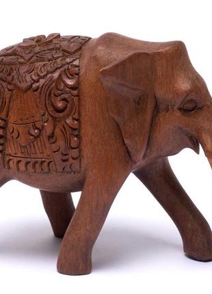 Статуэтка слон деревянный резной высота 10см длина 15см