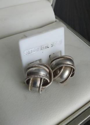 Срібні вінтажні сережки ручна робота2 фото