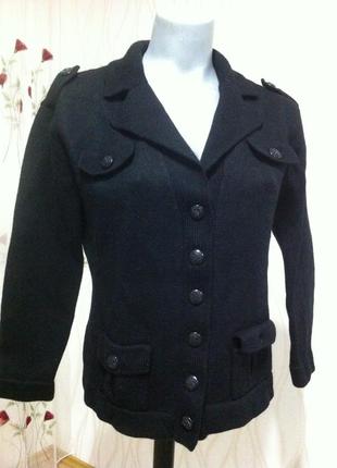 Невероятно красивая, удобная, теплая, вязанная кофта- пиджак черного цвета