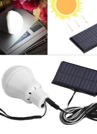 Лампа похідна в намет з зарядкою від сонячної батареї 15 вт 130lm1 фото