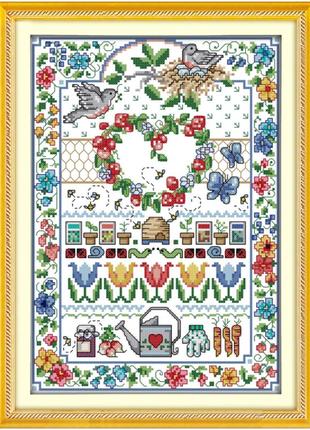 Набір для вишивання хрестиком з нанесеною на канву схемою "love".aida 14ct printed, 28*36 см