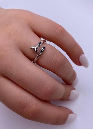 🇺🇦 каблучка срібна 925° покриття родій , гвоздь 0020.10р
