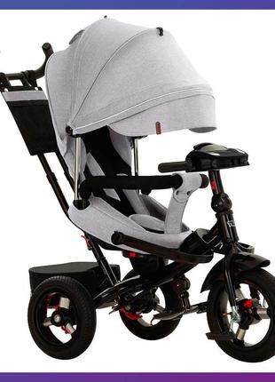 Дитячий триколісний велосипед-коляска на надувних колесах tilly impulse t-386 (з поворотом сидіння на 360)