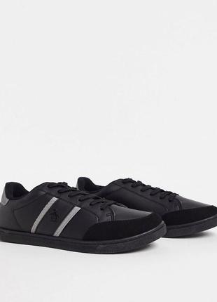 Взуття original penguin minimal lace up sneakers in black