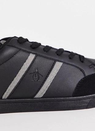 Взуття original penguin minimal lace up sneakers in black3 фото