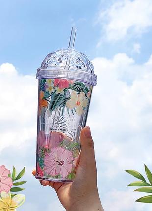 Стакан з трубочкою summer party 7376 420 мл