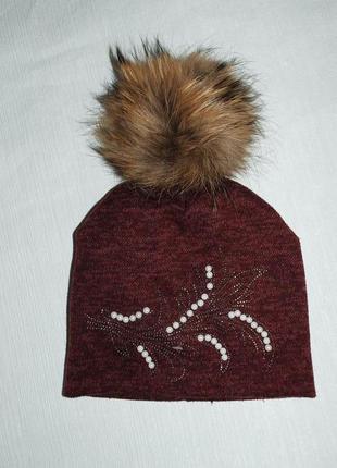 Балабон помпон меховый натуральный мех енота енот на детскую шапку.