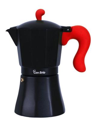Гейзерная кофеварка на 9 чашек con brio св-6609-red