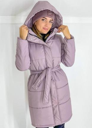 Жіноче пальто арт 195.21 довга куртка з капюшоном зима (42-44,46-48,50-52 розмір батал)