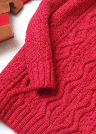 Объемный свитер с узором и открытыми плечами, размер 40(12)3 фото