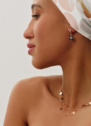 Золотые серьги "влечение" (альмандин) с05296