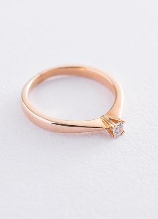 Помолвочное кольцо в красном золоте (куб. 
цирконий swarovski) к062393 фото