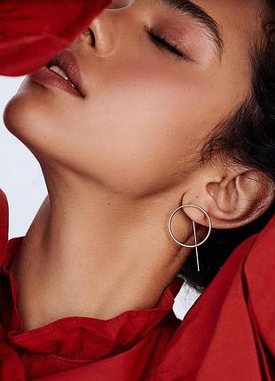 Серьги "геометрия" в желтом золоте с07794