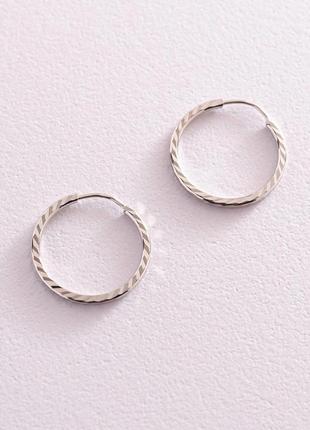 Серьги - кольца в белом золоте (1.8 см) с07797