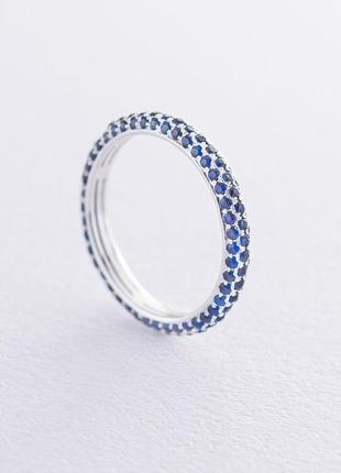 Золотое кольцо с синими сапфирами кб0244sth