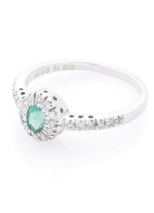 Помолвочное кольцо с бриллиантами и изумрудом 
к2523 фото