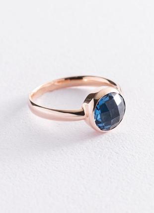 Золотое кольцо (синий фианит) к068354 фото
