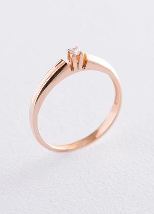 Золотое помолвочное кольцо с фианитом 
к055571 фото