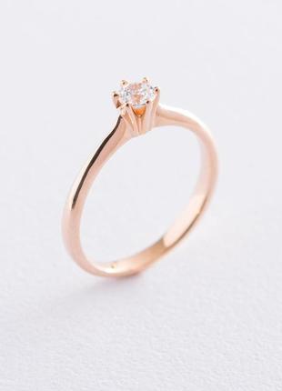 Золотое помолвочное кольцо с фианитом 
к062411 фото