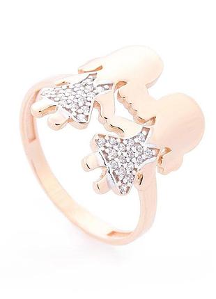 Золоте кільце "дівчатка" (фіаніт) к06243