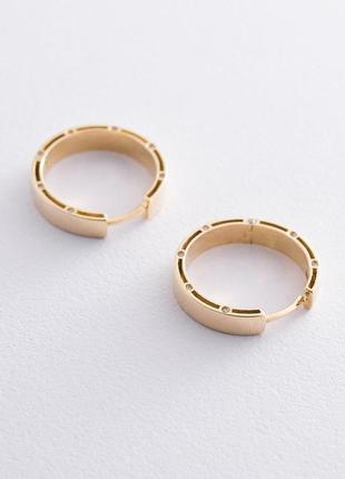Золотые серьги-кольца (фианиты), диаметр: 
21 мм с052282 фото