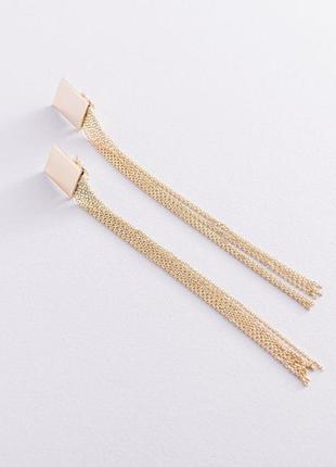 Серьги "изысканность" в желтом золоте 480069м