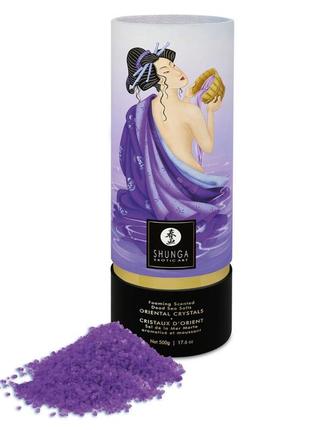 Сіль для ванни shunga oriental crystals bath salts — exotic fruits (500 г), сіль мертвого моря2 фото