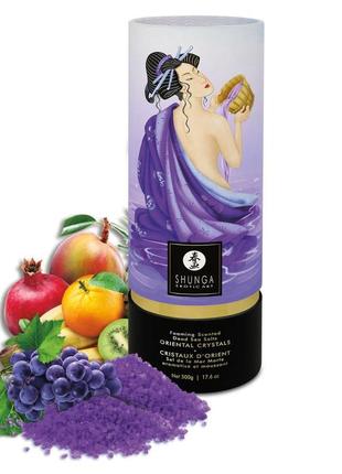 Сіль для ванни shunga oriental crystals bath salts — exotic fruits (500 г), сіль мертвого моря5 фото