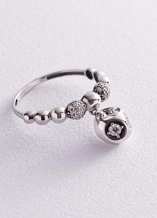 Золотое кольцо "шарики" (фианиты) к04934