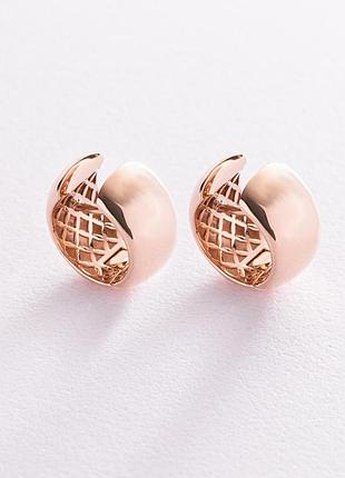 Сережки — кільця в червоному золоті 07060