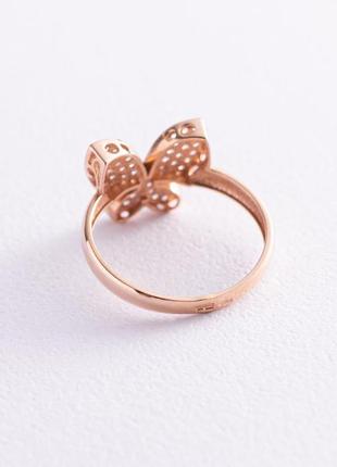 Золотое кольцо "бабочка" с фианитами к057043 фото