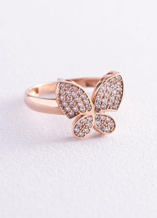 Золотое кольцо "бабочка" с фианитами к05704