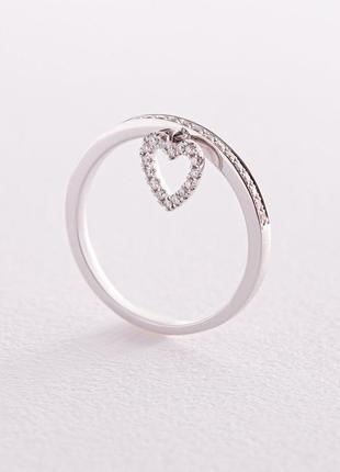 Золотое кольцо "сердечко" с бриллиантами 
кб0073ca
