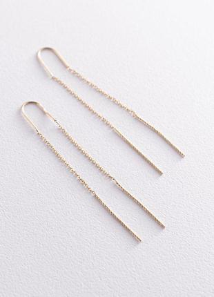 Серьги - протяжки в желтом золоте с07111
